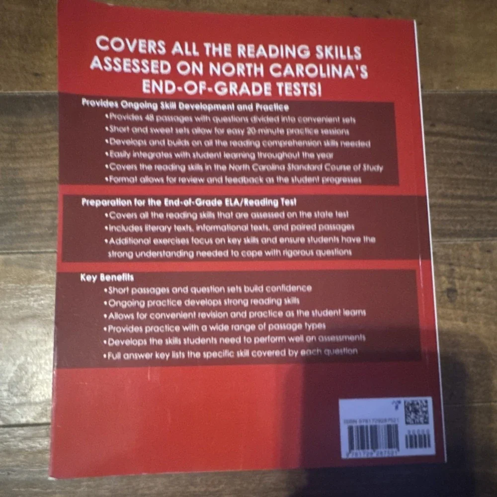 North‎ Carolina Test Prep Reading Skills Workbook Grade 5 ELA Practice Book